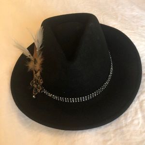 Reyna Black Wool Fedora